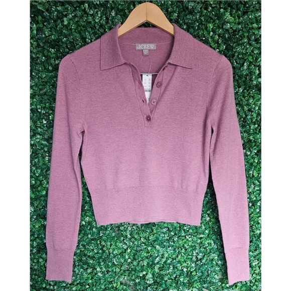 J. Crew V-Neck Sweater in Soft Pink - Picture 2 of 6